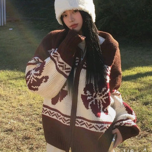 락케이크 플라워 코위찬 가디건