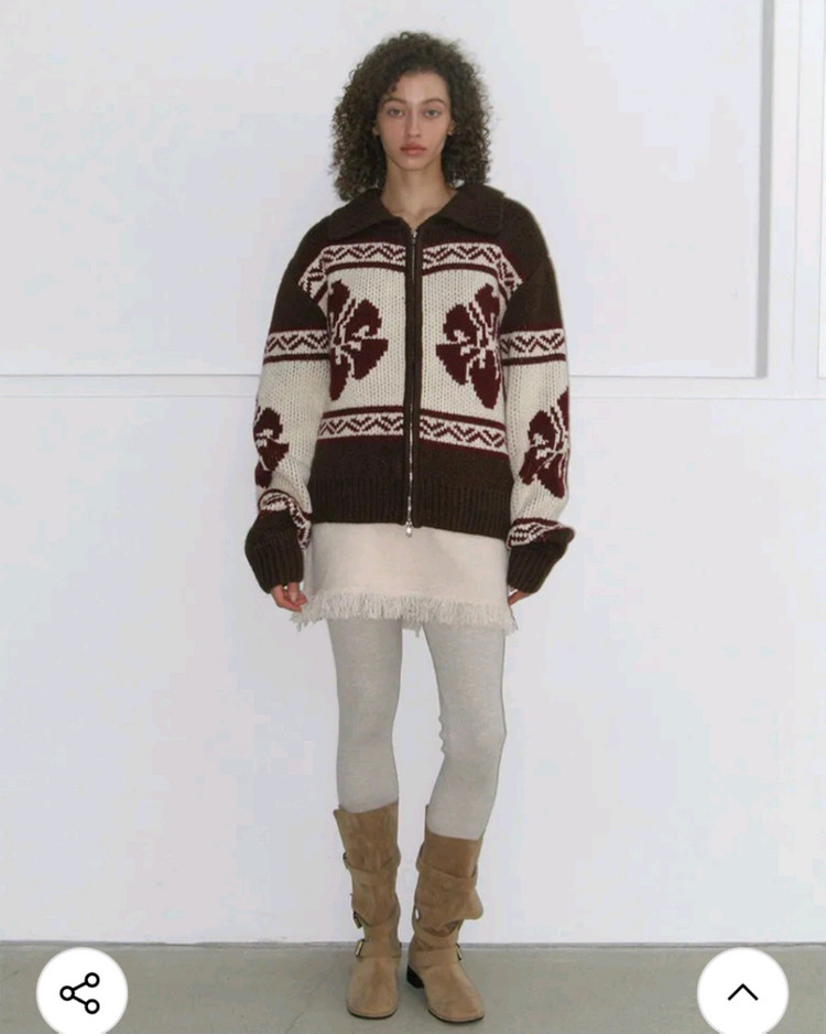 락케이크 플라워 코위찬 가디건--5