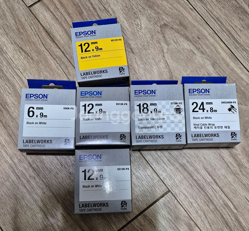앱손 정품 라벨테이프 6/12/18/24mm 총 6개 택포 4만원--0