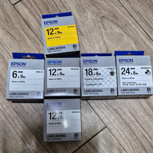 앱손 정품 라벨테이프 6/12/18/24mm 총 6개 택포 4만원