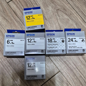 앱손 정품 라벨테이프 6/12/18/24mm 총 6개 택포 4만원