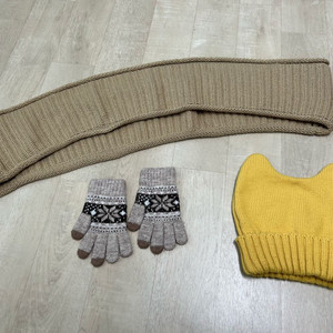 5~6세 남아, 여아 니트 모자, 목도리, 장갑