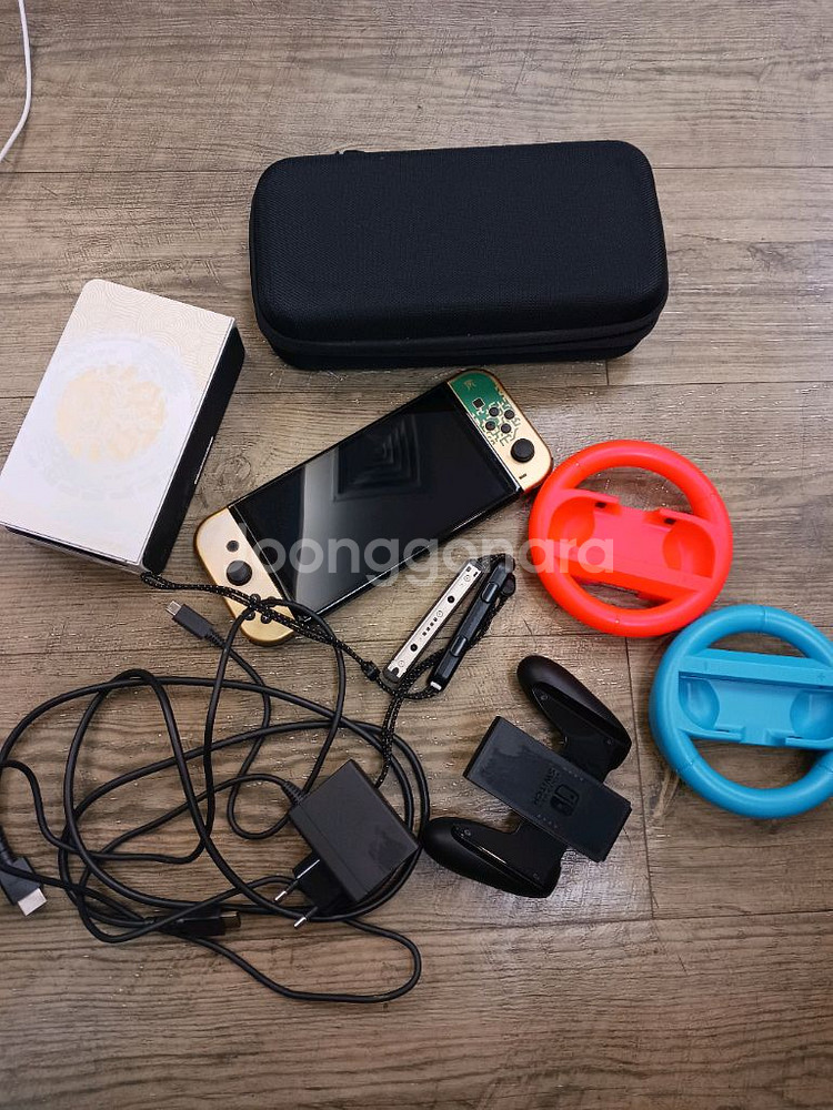 닌텐도 스위치 OLED 젤다 에디션 +스티어링악세사리--0