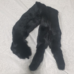 밍크 털 목도리 블랙