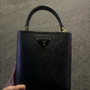 프라다 사피아노 레더 백 금장