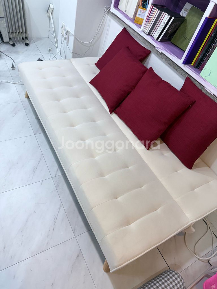 소피베드 화이트 3인용+쿠션--0
