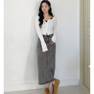 흑청 데님 롱스커트 새상품