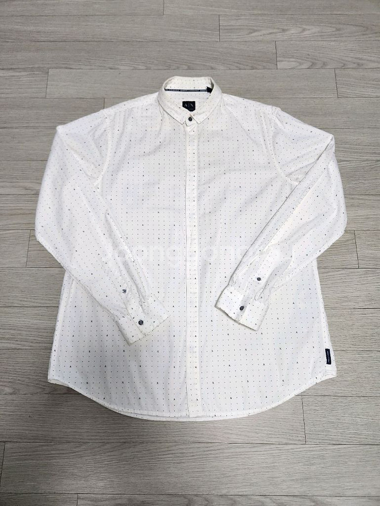 (2XL)아르마니 익스체인지 로고 패턴 남성 셔츠--1