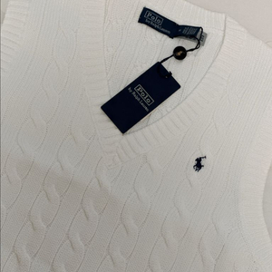 [미 시착 새 상품] 폴로 랄프로렌 브이넥 케이블 니트 m