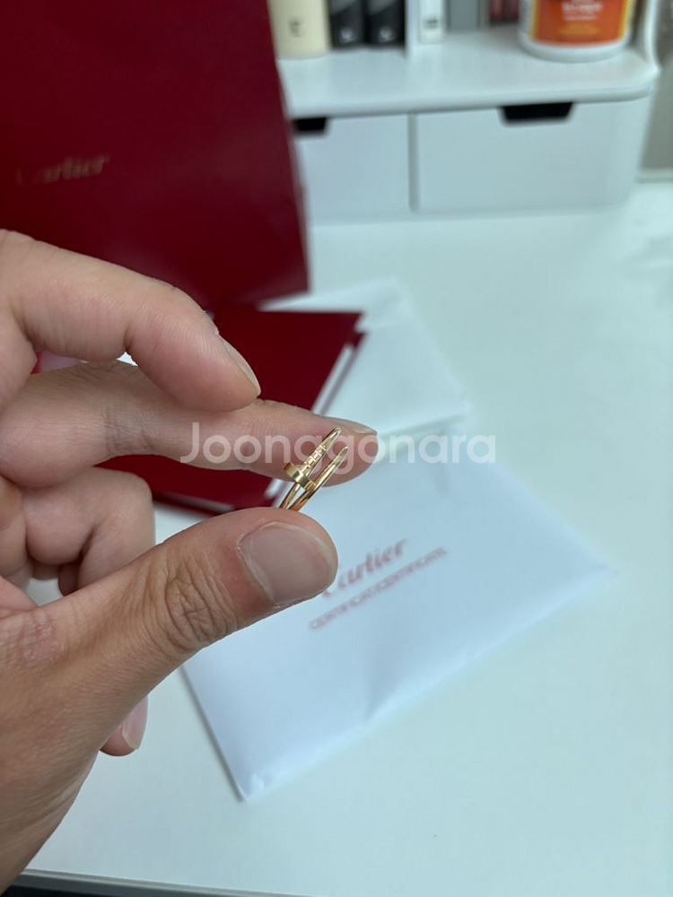 까르띠에 저스트 앵 끌루 못반지 새상품급 풀구성 판매--3