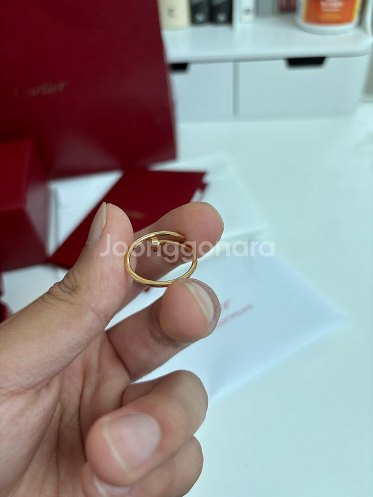 까르띠에 저스트 앵 끌루 못반지 새상품급 풀구성 판매--6