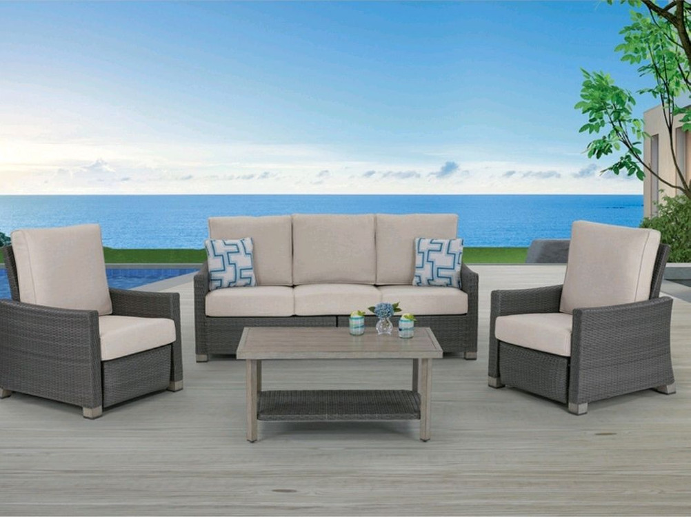 코스트코 샌디 쇼어 4인 야외 소파 정원 소파 세트입니다 이미지