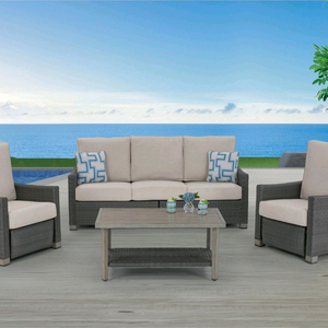 코스트코 샌디 쇼어 4인 야외 소파 정원 소파 세트입니다 이미지