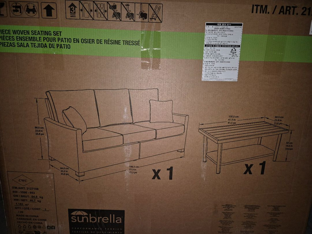 코스트코 샌디 쇼어 4인 야외 소파 정원 소파 세트입니다 이미지