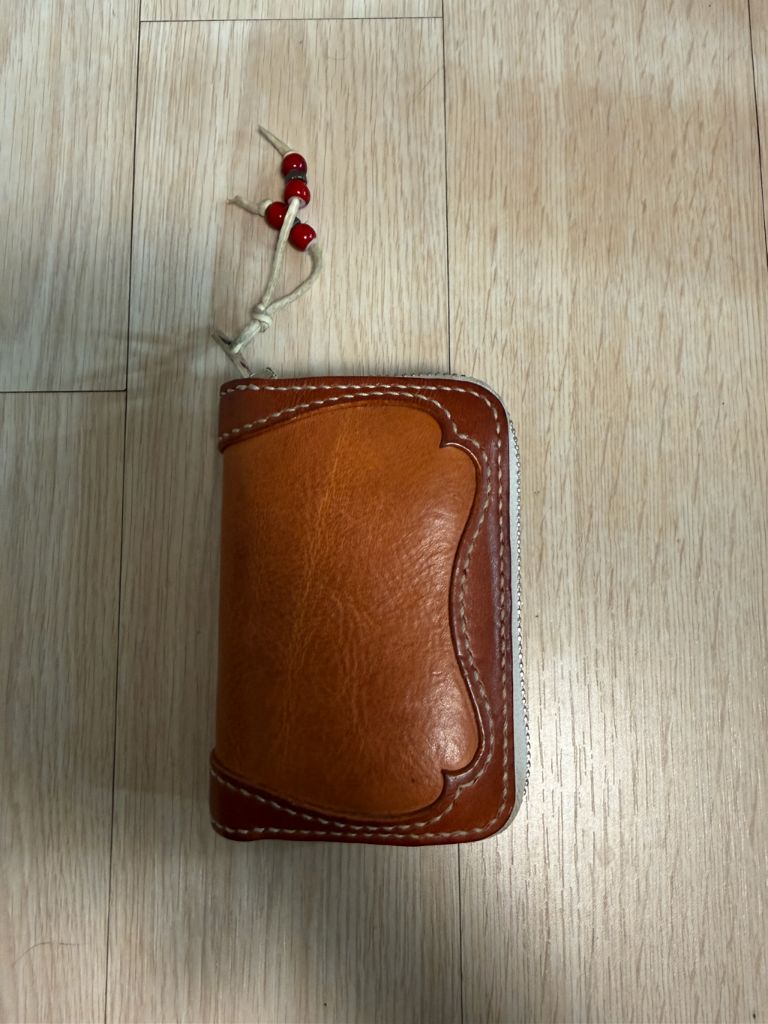 레더키메라 지퍼돌이 가죽 에이징반지갑