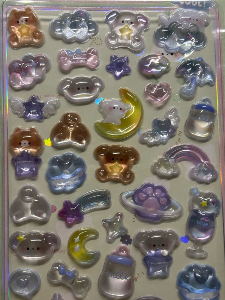 봉봉드롭 3D 입체 스티커 유령 해양생물 강아지 폰꾸 다꾸 띠부씰 이미지