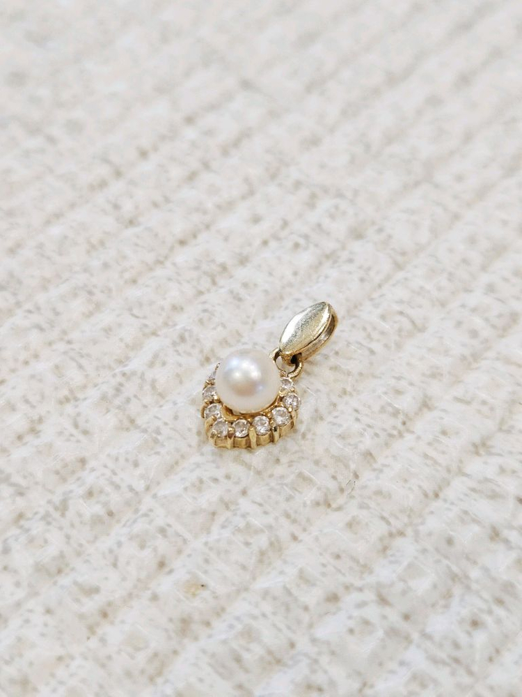 14k 진주 큐빅 펜던트 이미지