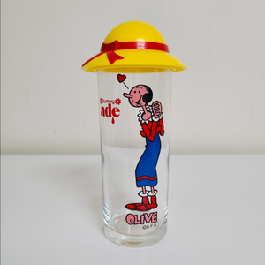 산토리 에이드 뽀빠이 올리브 유리컵 일본빈티지 샵 홈카페 인테리어 소품