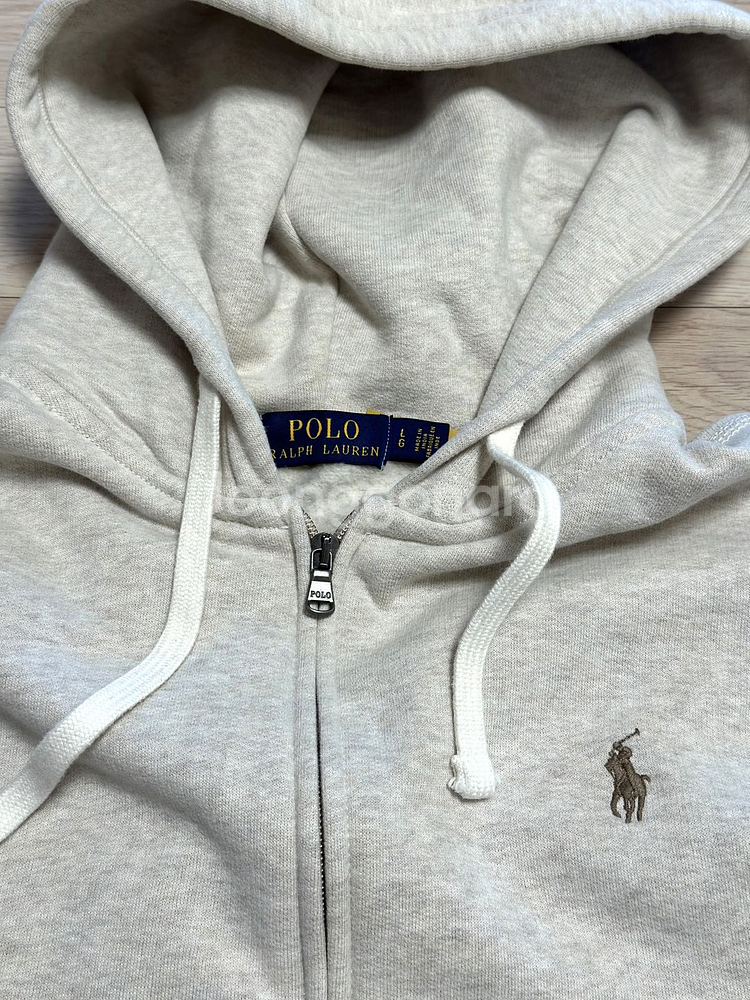 (정품)(QR인증) 폴로 랄프로렌 후드 집업 아이보리--1