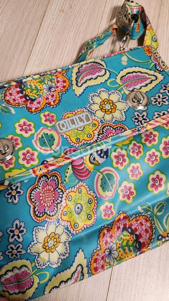 오일릴리 빈티지 플라워 패턴 책가방--2