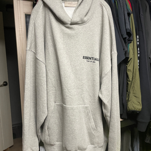 피어오브갓 에센셜 그레이 플로킹 후디 XXL