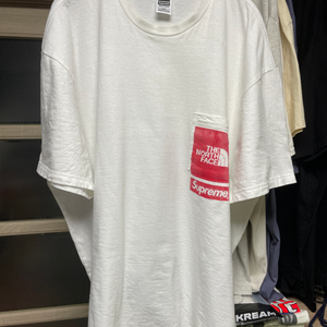 슈프림 x 노스페이스 프린티드 포켓 티셔츠 화이트 XL