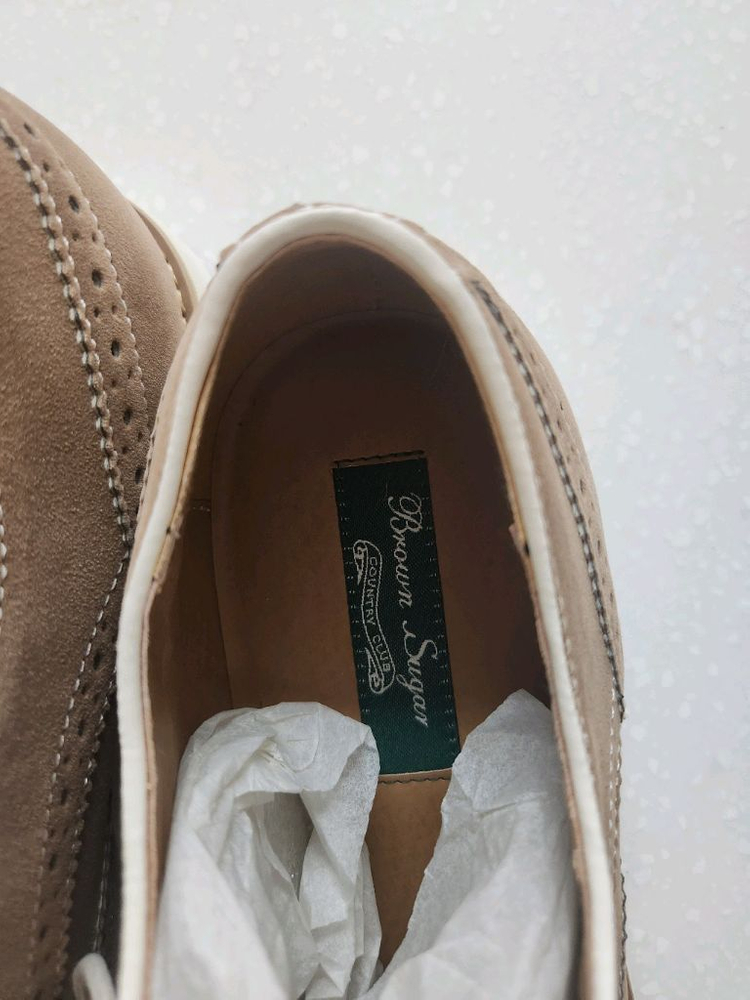 Brown Sugar 남성 스웨이드 윙팁 구두 새상품--1