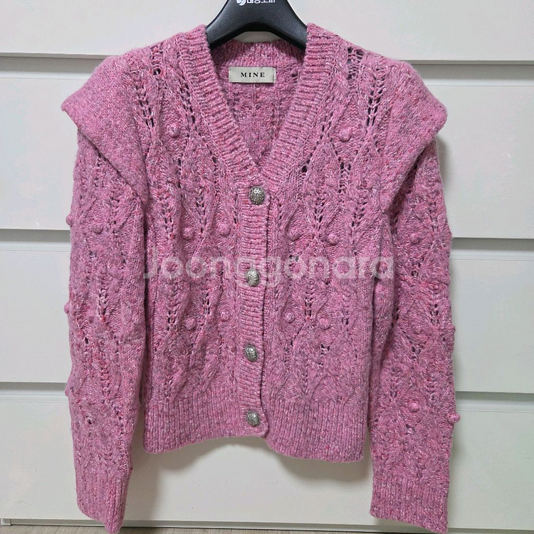 마인 폼폼 케이블 니트 가디건 랑방 타임 더캐시미어--1