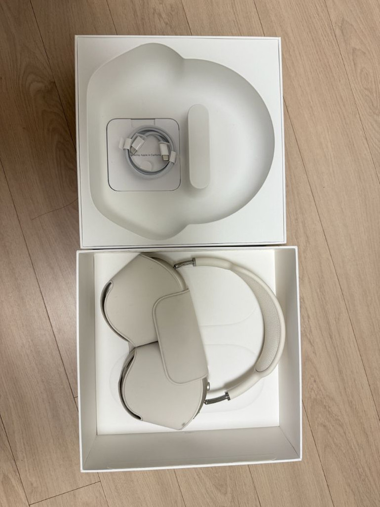 애플 에어팟 맥스2 c타입 실버 (풀구성)--4