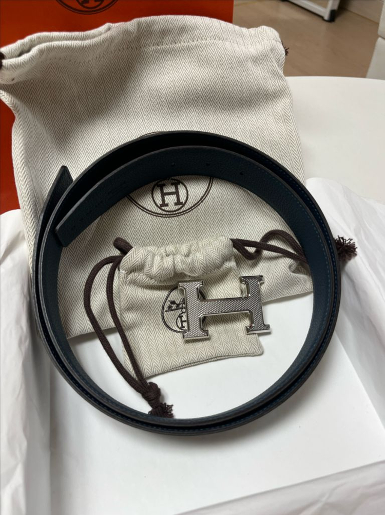 에르메스 H Guillochee 벨트 버클 & 리버서블 가죽 스트랩 32mm 이미지