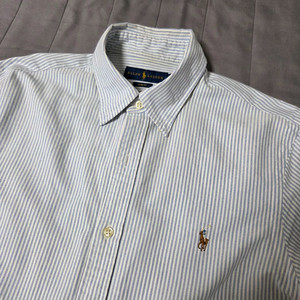 폴로 랄프로렌 슬림핏 옥스포드 셔츠 블루 스트라이프 M 100 Polo