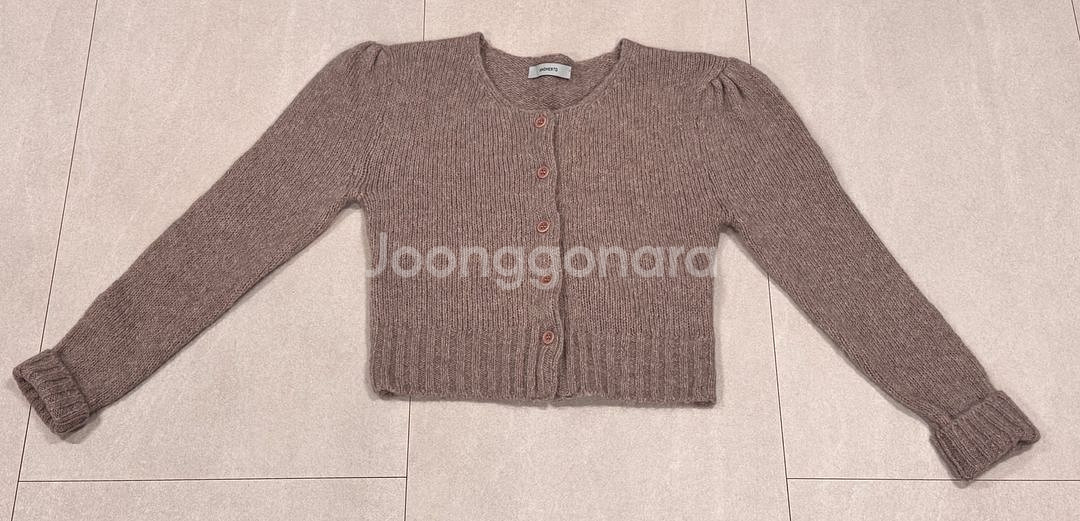 아모멘토 셔링 크롭 모헤어 가디건 더스트핑크 SHIRRING CROP CARDIGAN--3
