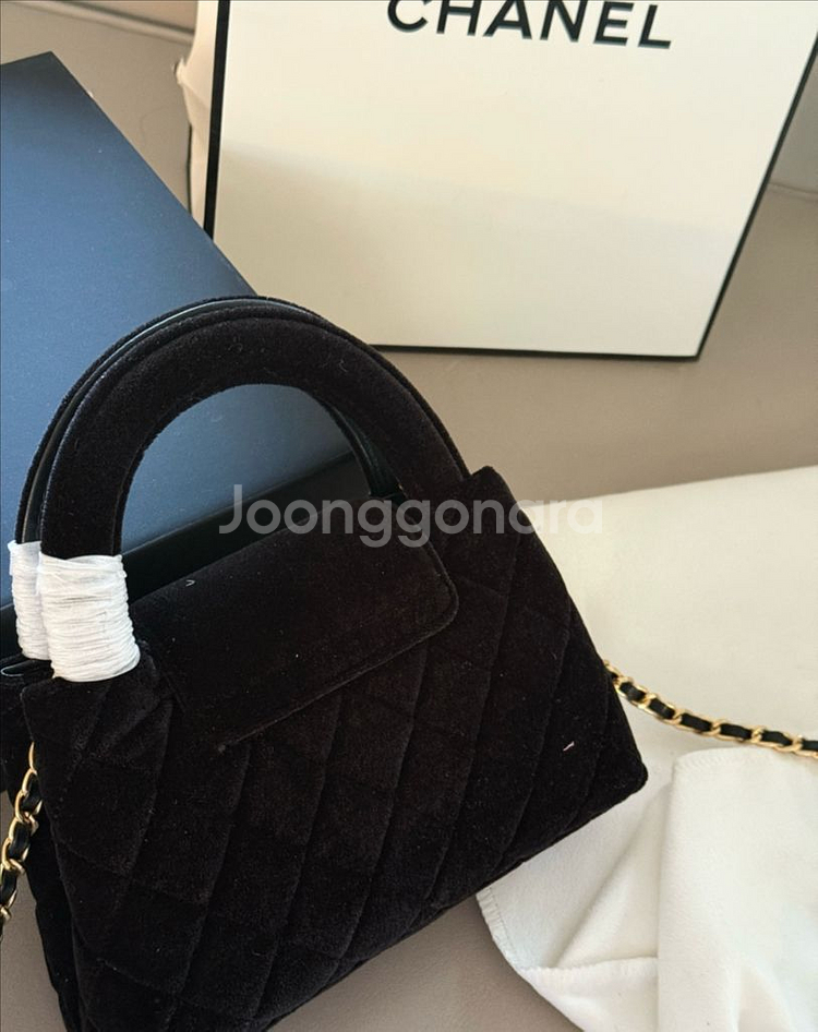 샤넬 24K 켈리 스웨이드백--6