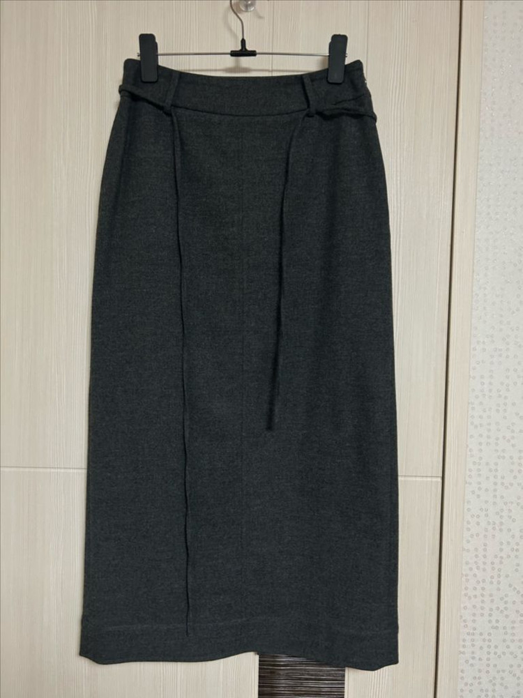 라메레이 차콜 롱스커트--1