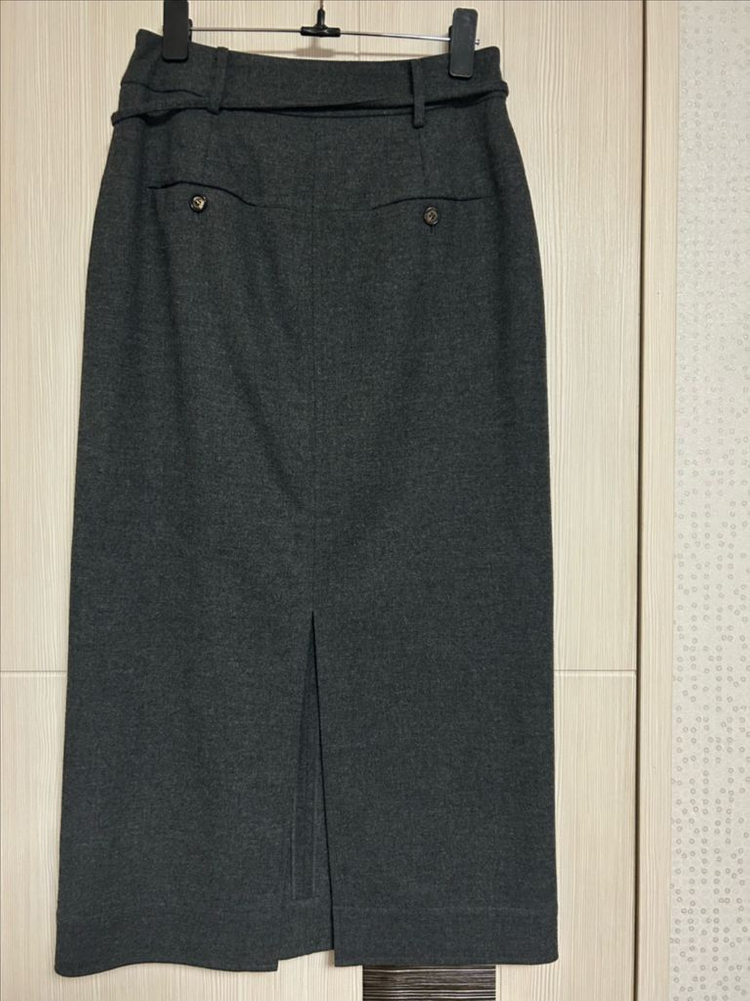 라메레이 차콜 롱스커트--2