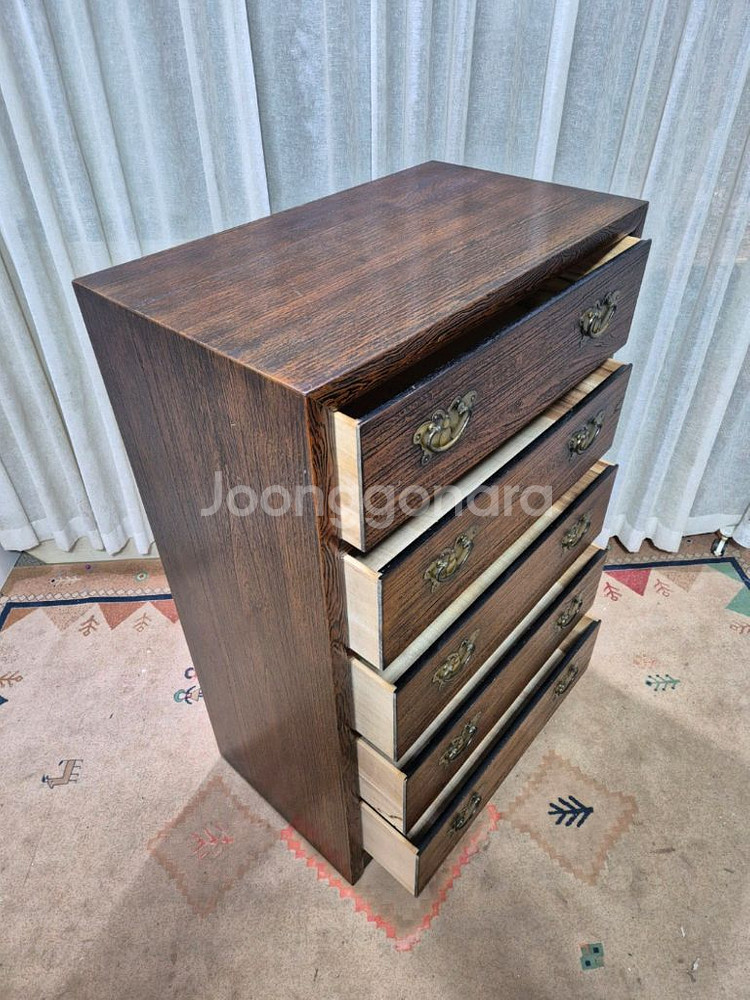 전통고가구 편백나무 5단서랍장--5