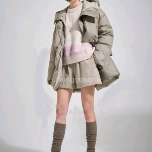 시스템 한섬 3가지 레이어 구스패딩 새상품