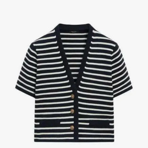 [새상품] 마시모두띠 스트라이프 반팔 니트 가디건XS 이미지