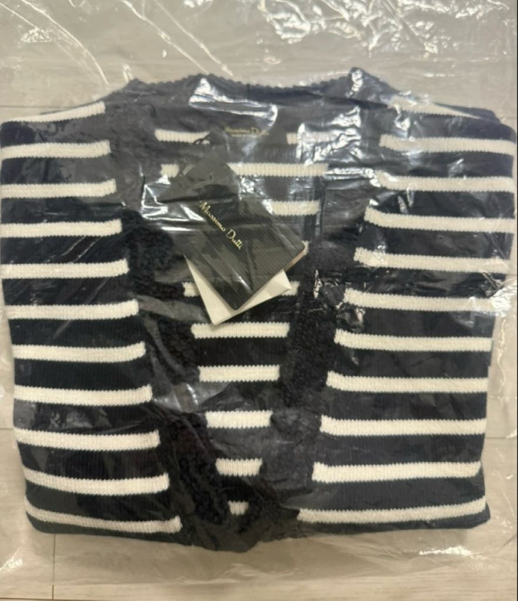 [새상품] 마시모두띠 스트라이프 반팔 니트 가디건XS 이미지