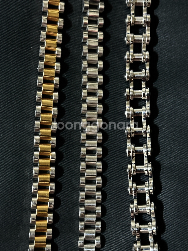 써지컬스틸 체인 팔찌 3종 새상품 일괄--1