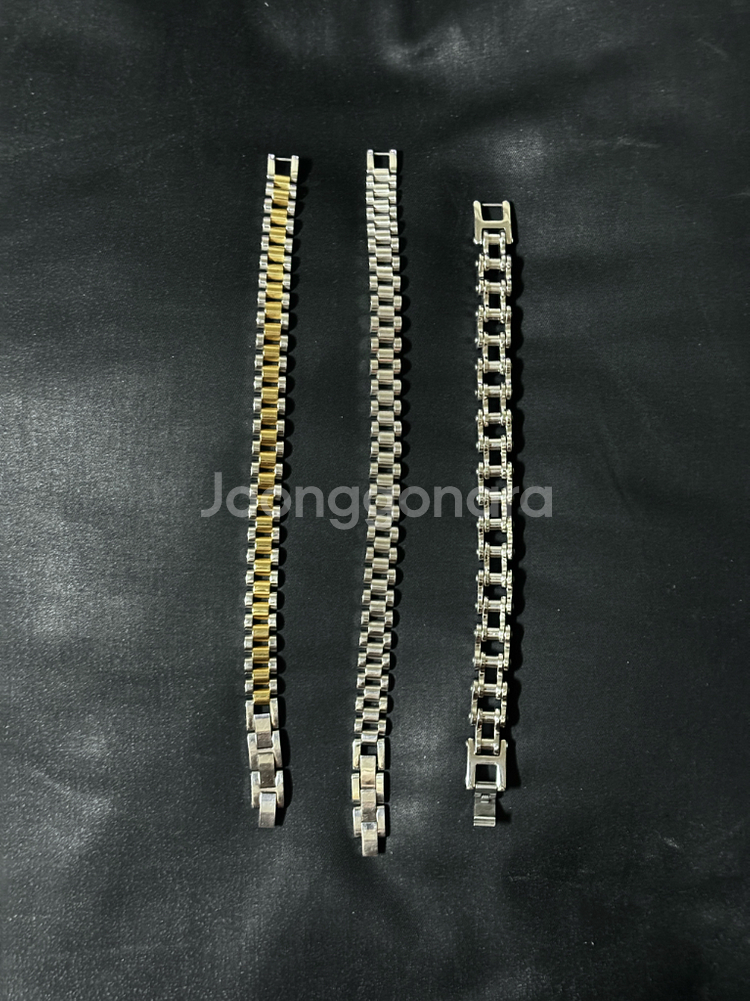 써지컬스틸 체인 팔찌 3종 새상품 일괄--0