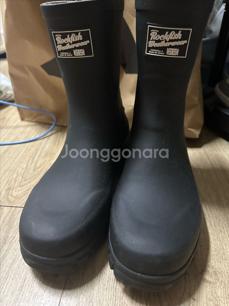 락피쉬 웨더웨어 블랙 레인부츠 UK4.5--0