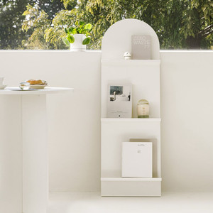 원목 아치형 3단 우드 선반