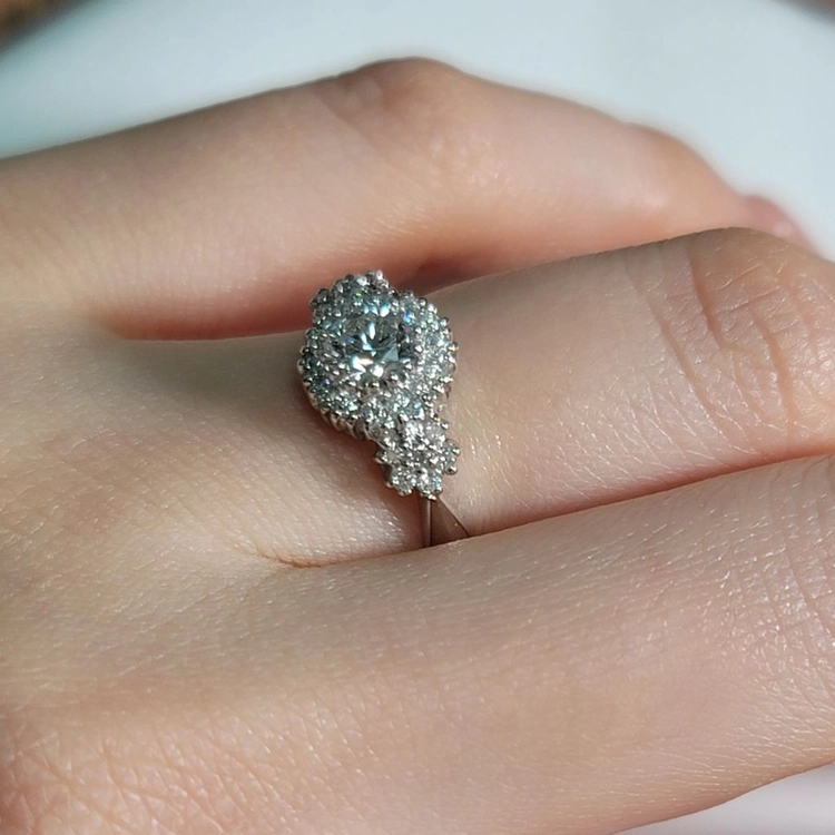 GIA 0.51캐럿 천연다이아 프로포즈 반지 (14K 화이트골드) 이미지