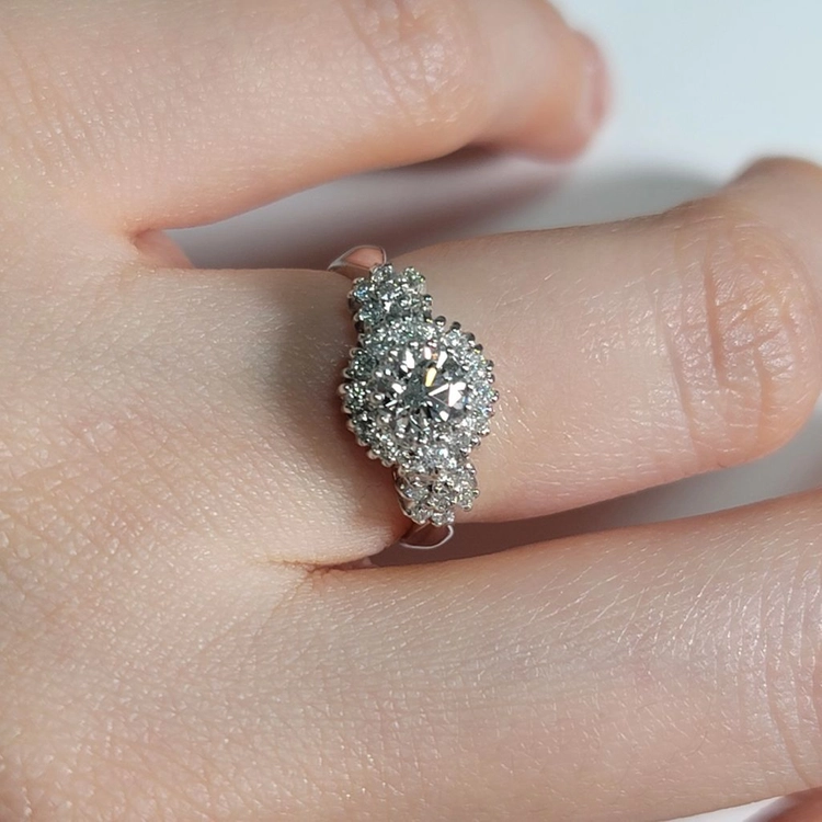 GIA 0.51캐럿 천연다이아 프로포즈 반지 (14K 화이트골드) 이미지