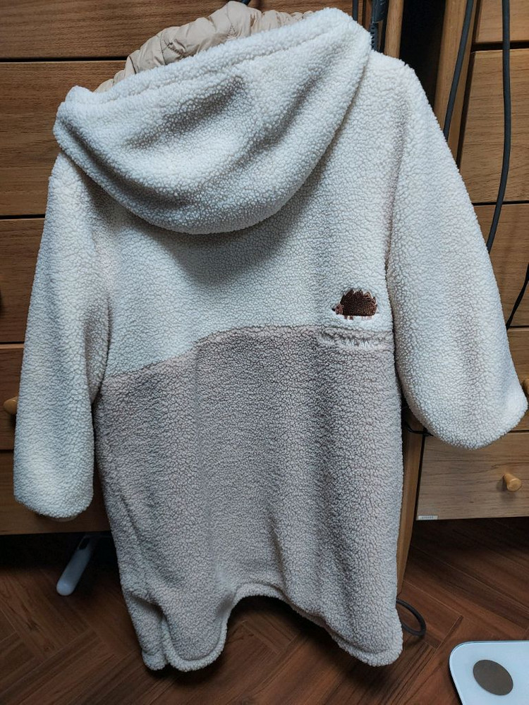 뉴발란스 뽀글이 후드 코트 150 롱기장 리버서블 퀼팅자켓--1