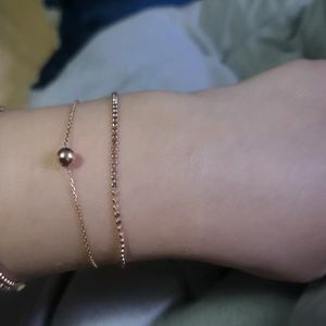 14K 로즈골드 판볼 팔찌