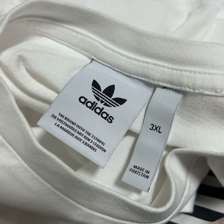 아디다스 트레포일 불꽃 빅로고 화이트 반팔 티셔츠 115--5