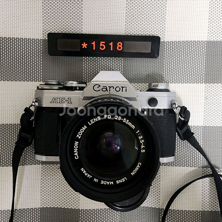캐논 AE-1 필름카메라 실버바디 28-55mm 줌렌즈--0