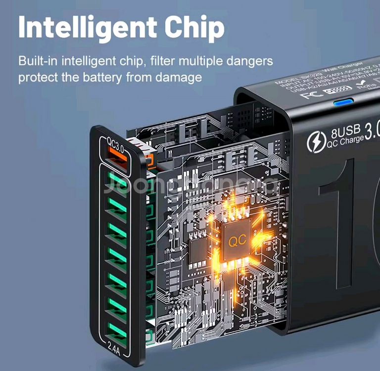 QC3.0 멀티 USB 충전기 7포트 고속충전--6